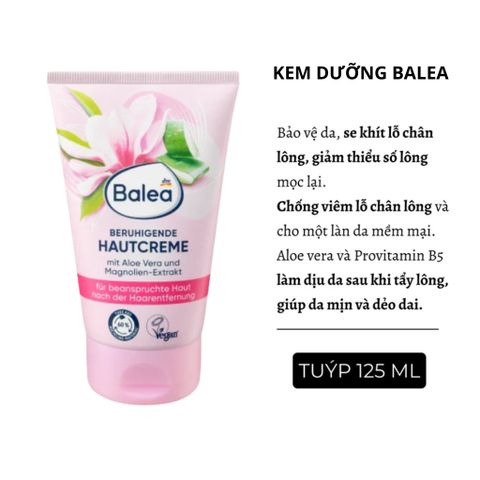 Kem Tẩy Lông Balea Enthaarungscreme 125ml - Giải Pháp Tẩy Lông Nhẹ Nhàng, Không Đau, Phù Hợp Với Da Nhạy Cảm, Sản Xuất Tại Đức